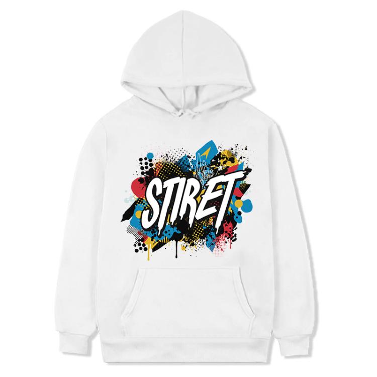 Alphabet Printed Fleece Hooded Sweatshirt Print On Your Demand, XS, S