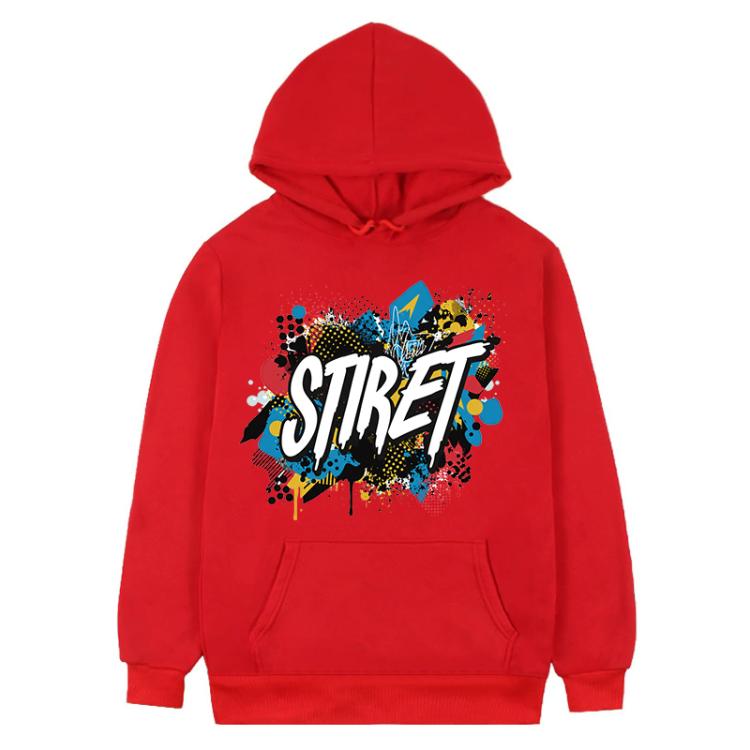 Alphabet Printed Fleece Hooded Sweatshirt Print On Your Demand, XL, XXL