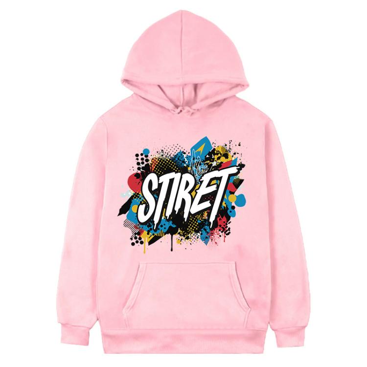 Alphabet Printed Fleece Hooded Sweatshirt Print On Your Demand, XL, XXL