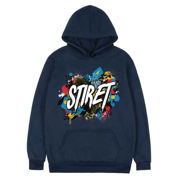 Alphabet Printed Fleece Hooded Sweatshirt Print On Your Demand, XXXL