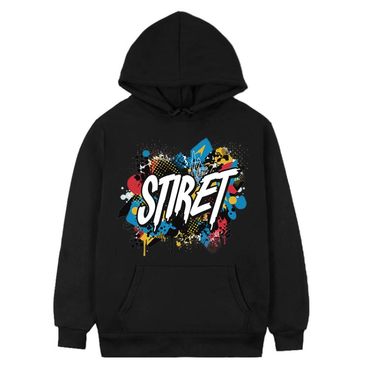 Alphabet Printed Fleece Hooded Sweatshirt Print On Your Demand, XXXL