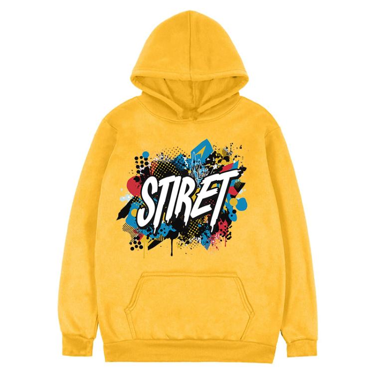 Alphabet Printed Fleece Hooded Sweatshirt Print On Your Demand, XXXL