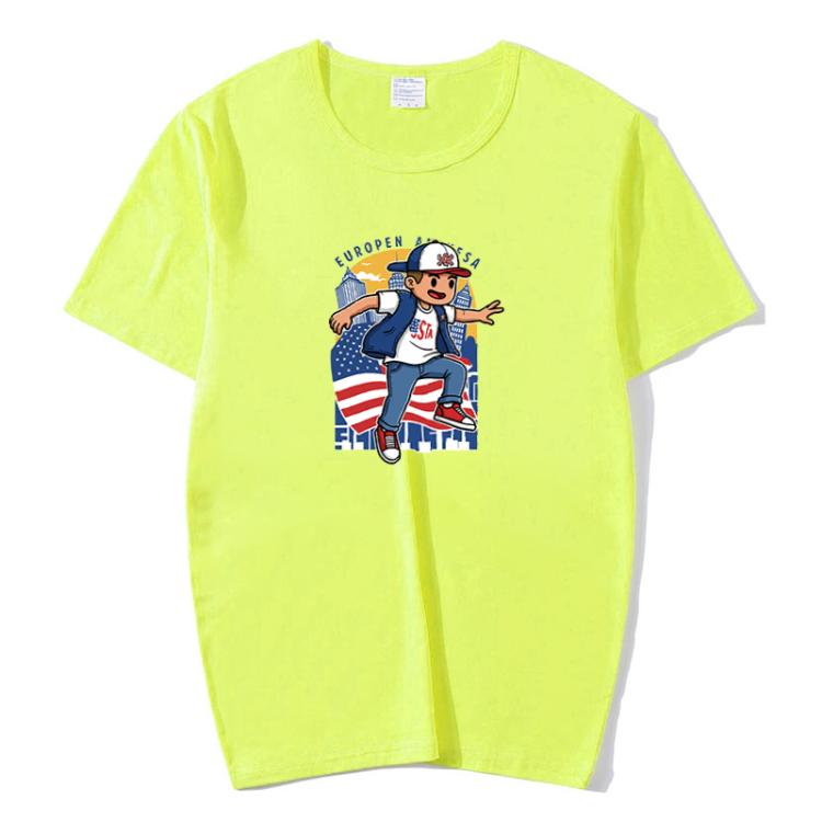 Boy Printed Round Neck Modal Short Sleeve T-shirt Print On Your Demand, M, POD T-Shirt, L