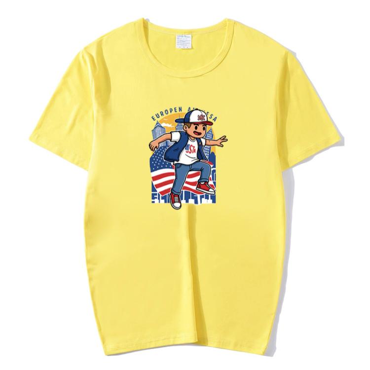 Boy Printed Round Neck Modal Short Sleeve T-shirt Print On Your Demand, L, POD T-Shirt, XL