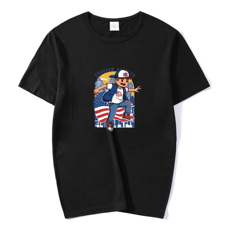 Boy Printed Round Neck Modal Short Sleeve T-shirt Print On Your Demand, XL, POD T-Shirt, XXL