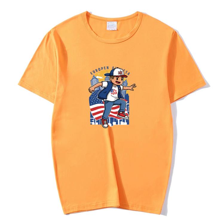 Boy Printed Round Neck Modal Short Sleeve T-shirt Print On Your Demand, XXXXXL