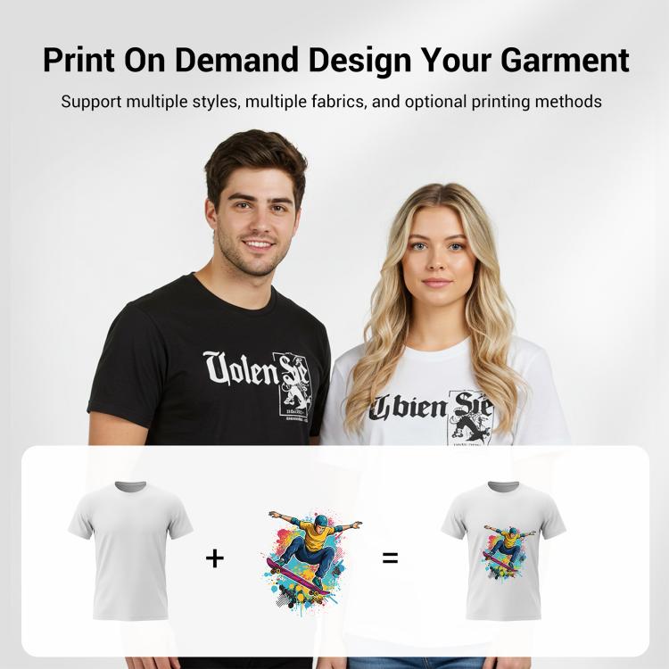 Boy Printed Round Neck Modal Short Sleeve T-shirt Print On Your Demand, M, POD T-Shirt, L
