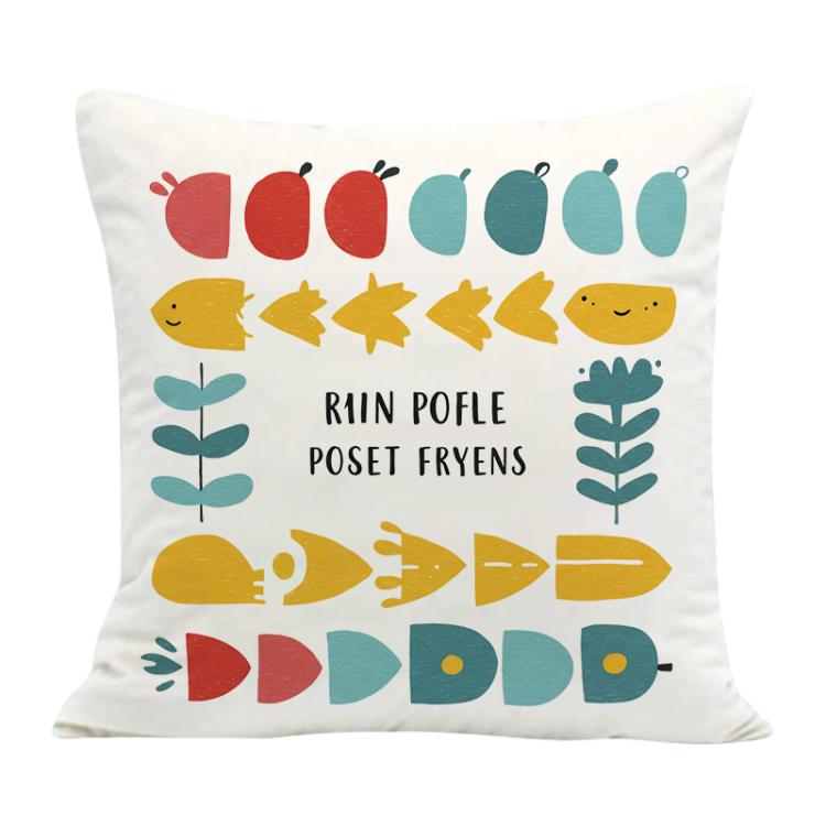 River Fish Printed Sofa Pillow Case No Core Print On Your Demand, 35x35cm, 40x40cm, 45x45cm