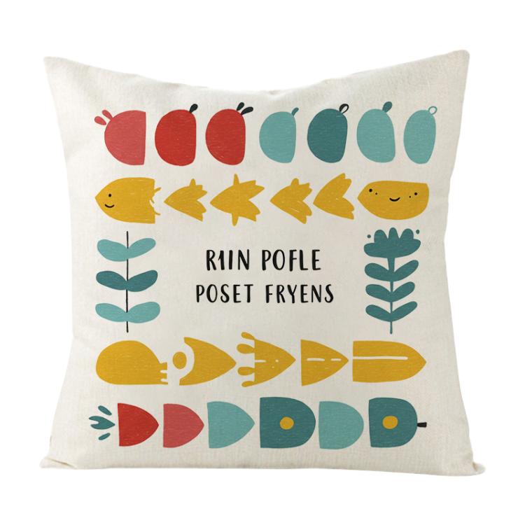 River Fish Printed Sofa Pillow Case No Core Print On Your Demand, 35x35cm, 40x40cm, 45x45cm