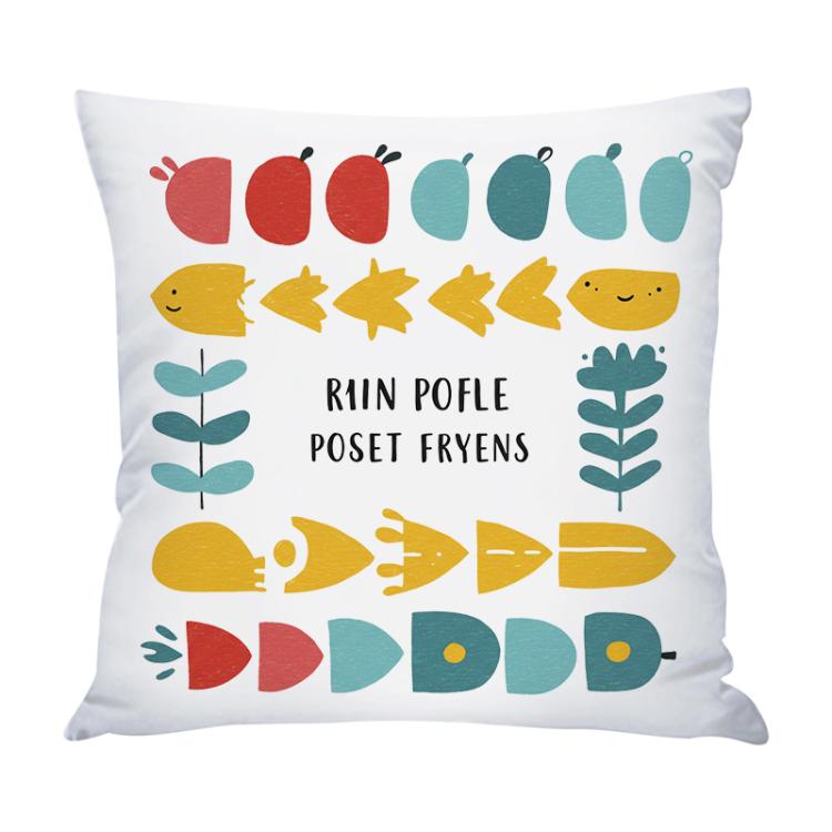 River Fish Printed Sofa Pillow Case No Core Print On Your Demand, 50x50cm, 60x60cm