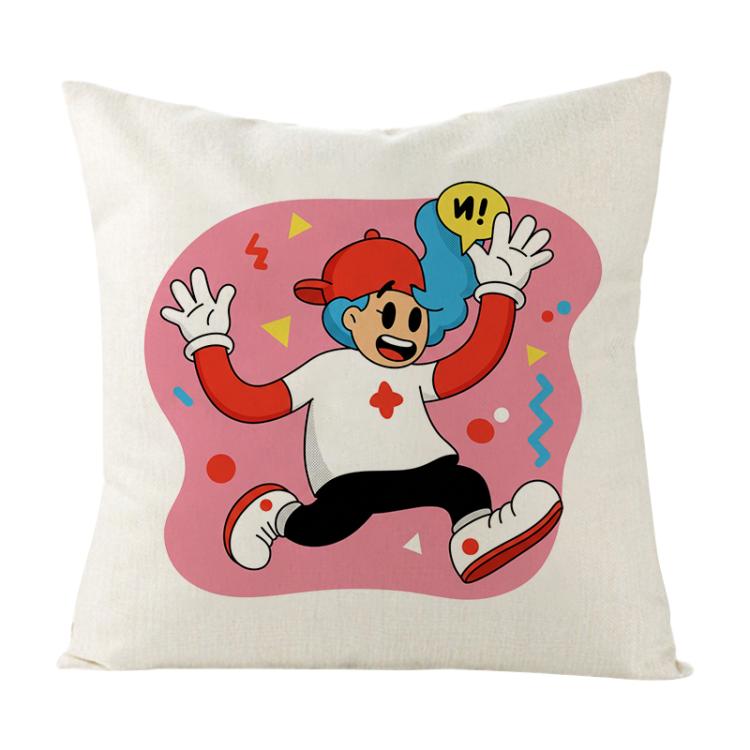 Pink Boy Printed Sofa Pillow Case No Core Print On Your Demand, 50x50cm, 60x60cm