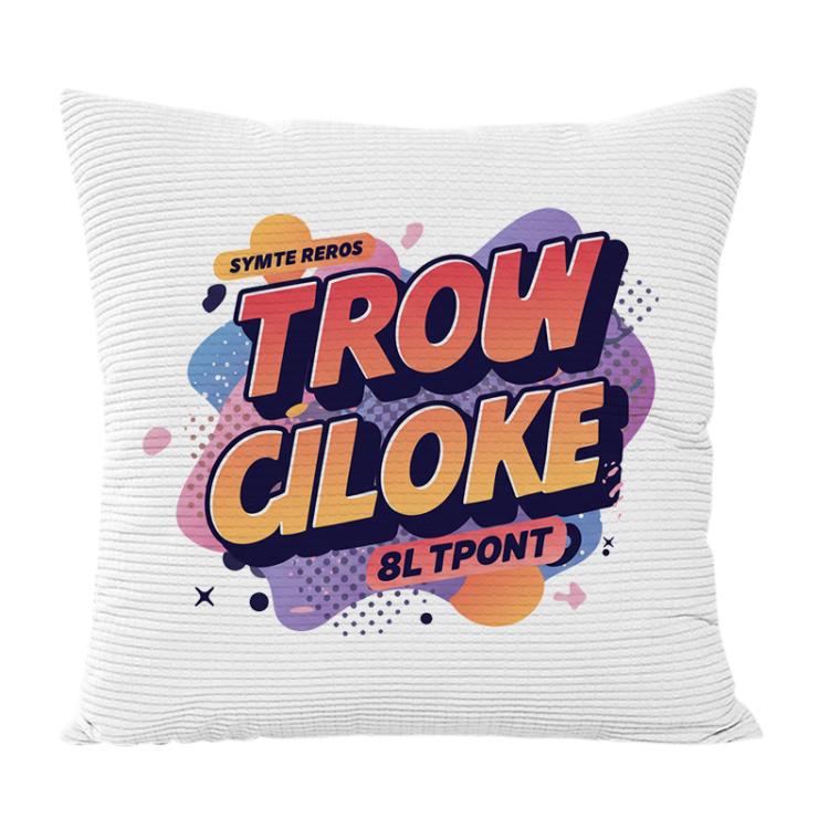 Orange Alphabet Printed Sofa Pillow Case No Core Print On Your Demand, 50x50cm, 60x60cm