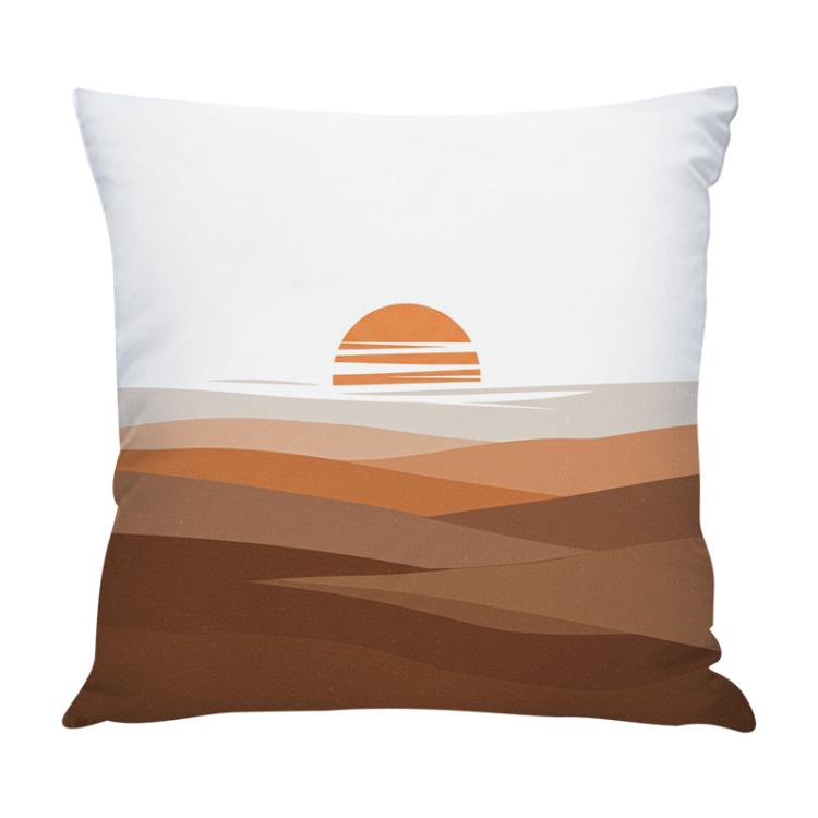 Sunset Printed Sofa Pillow With Core Print On Your Demand, 35x35cm, 40x40cm, 45x45cm