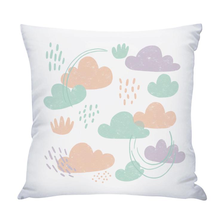 Clouds Printed Sofa Pillow With Core Print On Your Demand, 50x50cm, 60x60cm