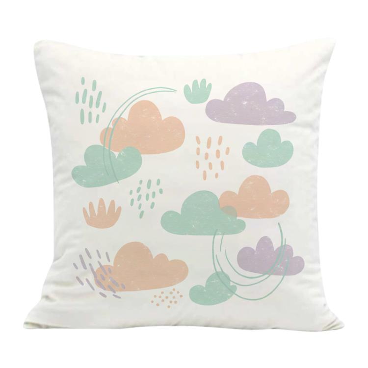 Clouds Printed Sofa Pillow With Core Print On Your Demand, 50x50cm, 60x60cm