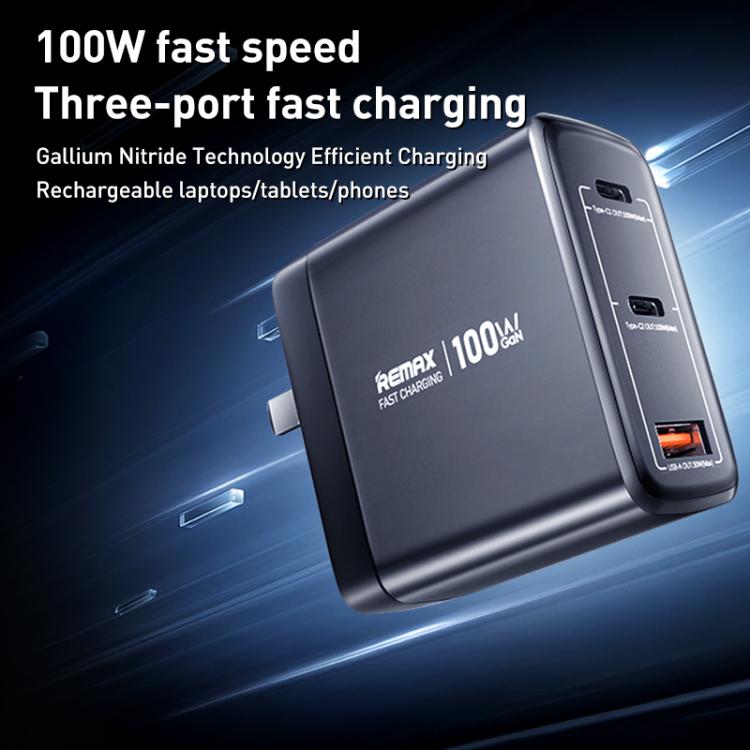 REMAX U2-AC 100W USB and Dual Type-C GaN Digital Display Fast Charger, EU Plug