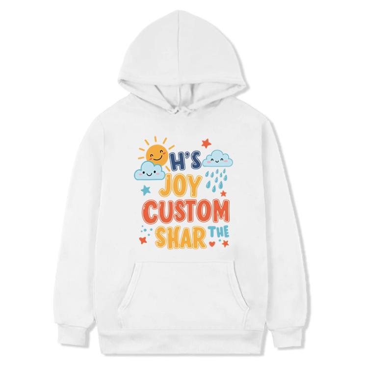 JOY CUSTOM Printed Fleece Hooded Sweatshirt Print On Your Demand, XS, S, M, L, XL, XXL, XXXL