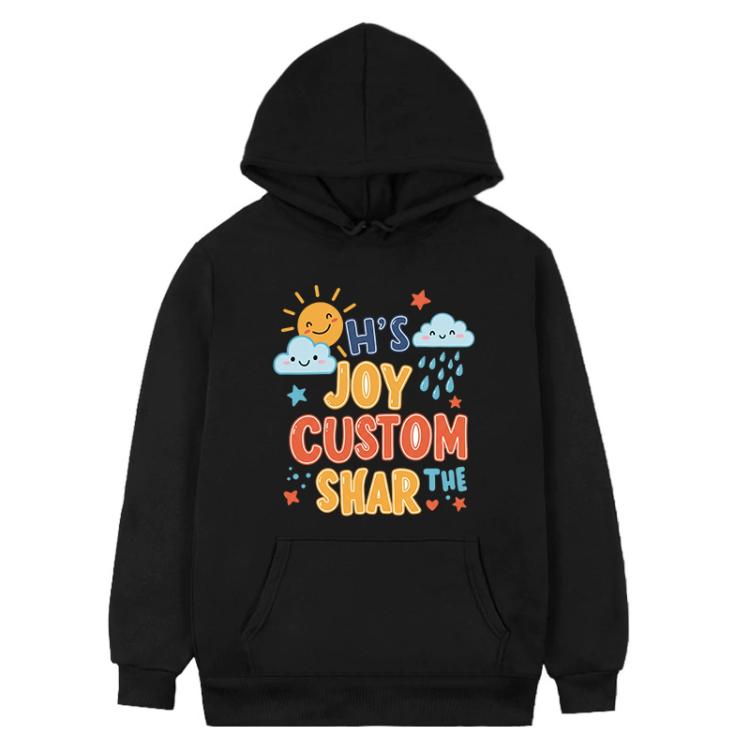 JOY CUSTOM Printed Fleece Hooded Sweatshirt Print On Your Demand, XS, S, M, L, XL, XXL, XXXL