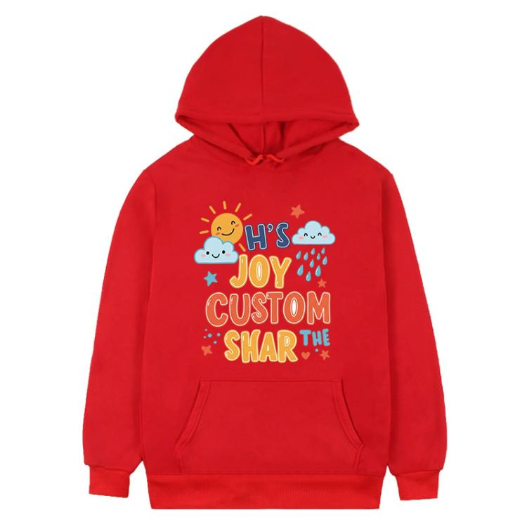 JOY CUSTOM Printed Fleece Hooded Sweatshirt Print On Your Demand, XS, S, M, L, XL, XXL, XXXL