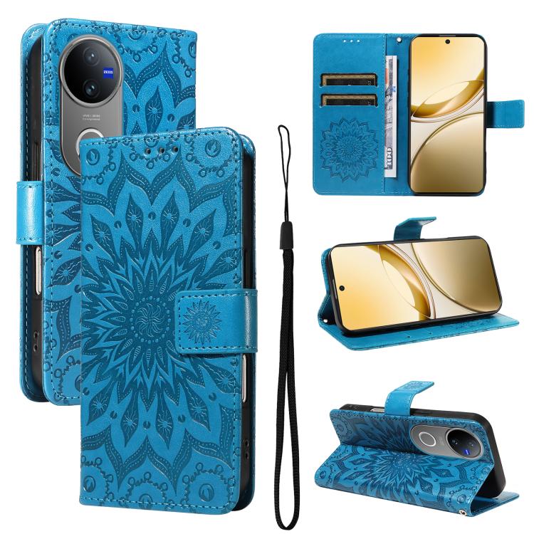 Embossed Sunflower Pattern Flip Leather Phone Case, For vivo V60 5G, For vivo Y29S 5G / Y04, For vivo V50 5G Global