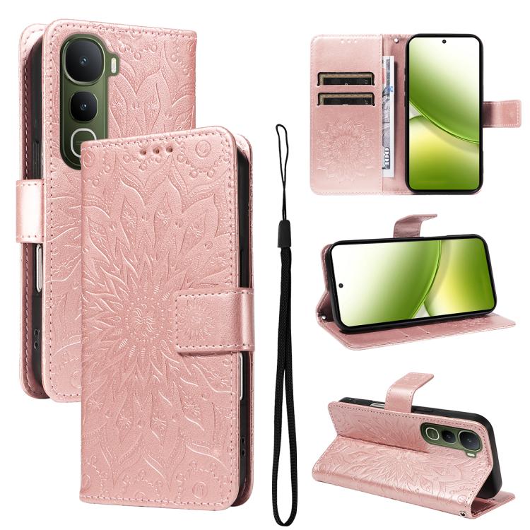Embossed Sunflower Pattern Flip Leather Phone Case, For vivo V60 Lite 4G, For vivo Y31 5G 2025 / Y21D, For vivo Y400 5G
