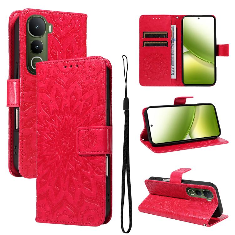 Embossed Sunflower Pattern Flip Leather Phone Case, For vivo V60 Lite 4G, For vivo Y31 5G 2025 / Y21D, For vivo Y400 5G