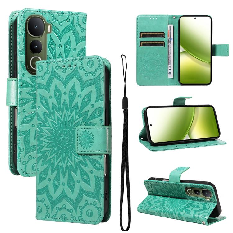 Embossed Sunflower Pattern Flip Leather Phone Case, For vivo V60 Lite 4G, For vivo Y31 5G 2025 / Y21D, For vivo Y400 5G