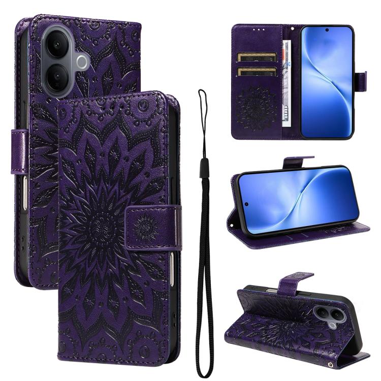 Embossed Sunflower Pattern Flip Leather Phone Case, For vivo V60 Lite 4G, For vivo Y31 5G 2025 / Y21D, For vivo Y400 5G