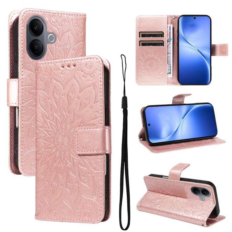 Embossed Sunflower Pattern Flip Leather Phone Case, For vivo V60 Lite 4G, For vivo Y31 5G 2025 / Y21D, For vivo Y400 5G
