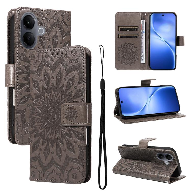 Embossed Sunflower Pattern Flip Leather Phone Case, For vivo V60 Lite 4G, For vivo Y31 5G 2025 / Y21D, For vivo Y400 5G