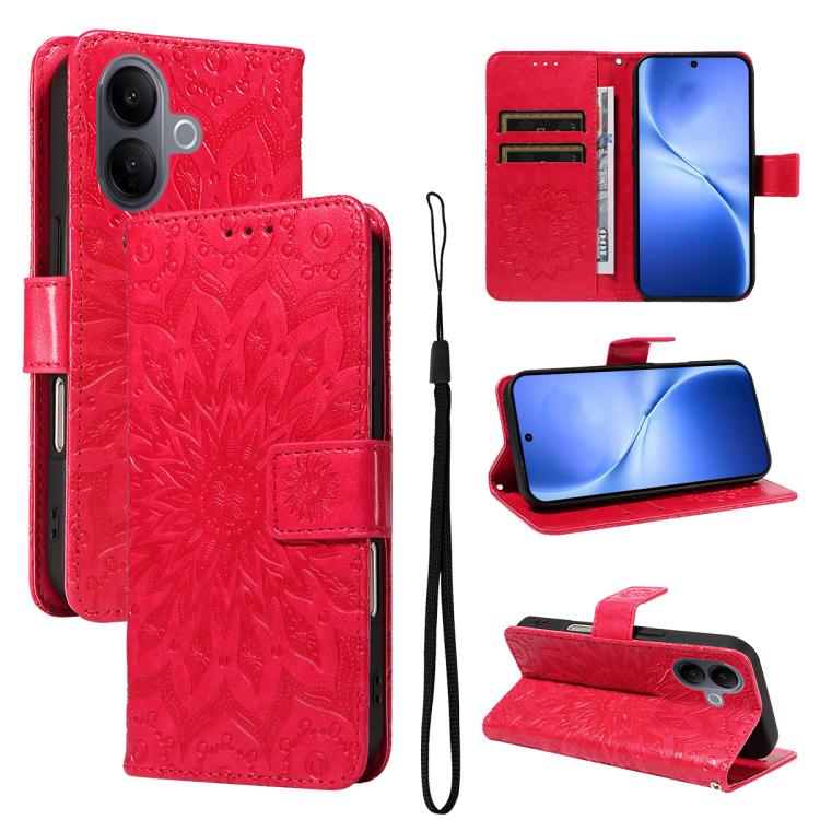 Embossed Sunflower Pattern Flip Leather Phone Case, For vivo V60 Lite 4G, For vivo Y31 5G 2025 / Y21D, For vivo Y400 5G