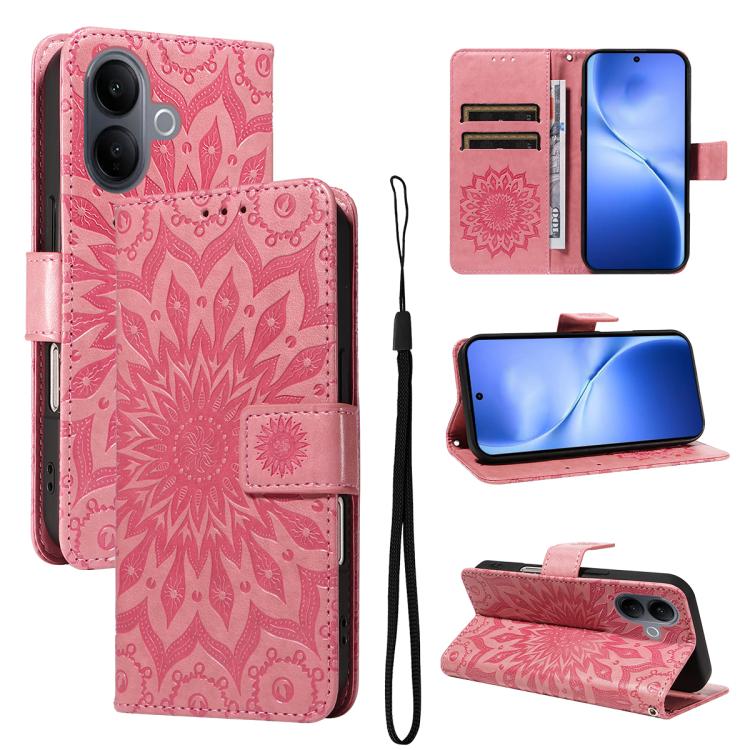 Embossed Sunflower Pattern Flip Leather Phone Case, For vivo V60 Lite 4G, For vivo Y31 5G 2025 / Y21D, For vivo Y400 5G
