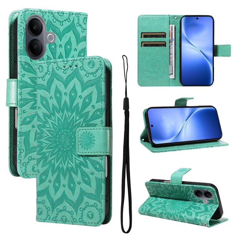 Embossed Sunflower Pattern Flip Leather Phone Case, For vivo V60 Lite 4G, For vivo Y31 5G 2025 / Y21D, For vivo Y400 5G