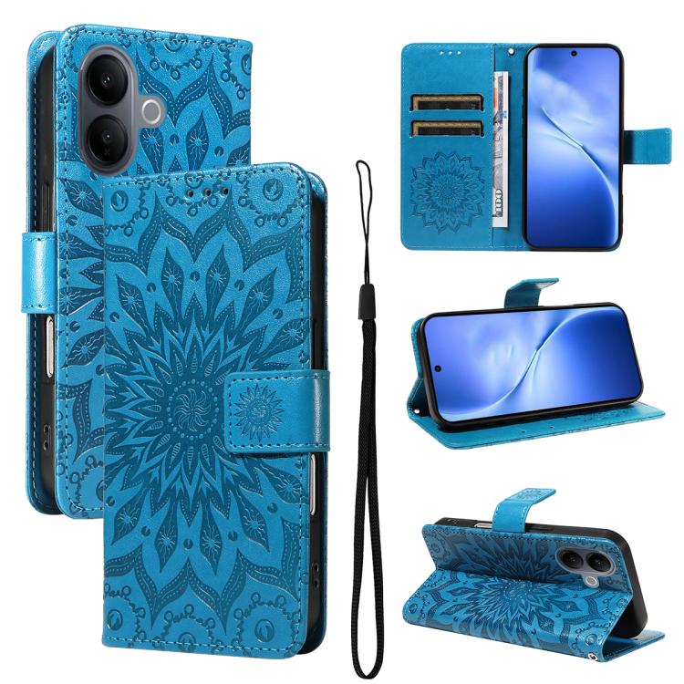 Embossed Sunflower Pattern Flip Leather Phone Case, For vivo V60 Lite 4G, For vivo Y31 5G 2025 / Y21D, For vivo Y400 5G
