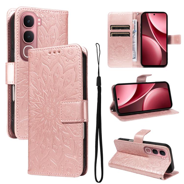 Embossed Sunflower Pattern Flip Leather Phone Case, For vivo V60 Lite 4G, For vivo Y31 5G 2025 / Y21D, For vivo Y400 5G
