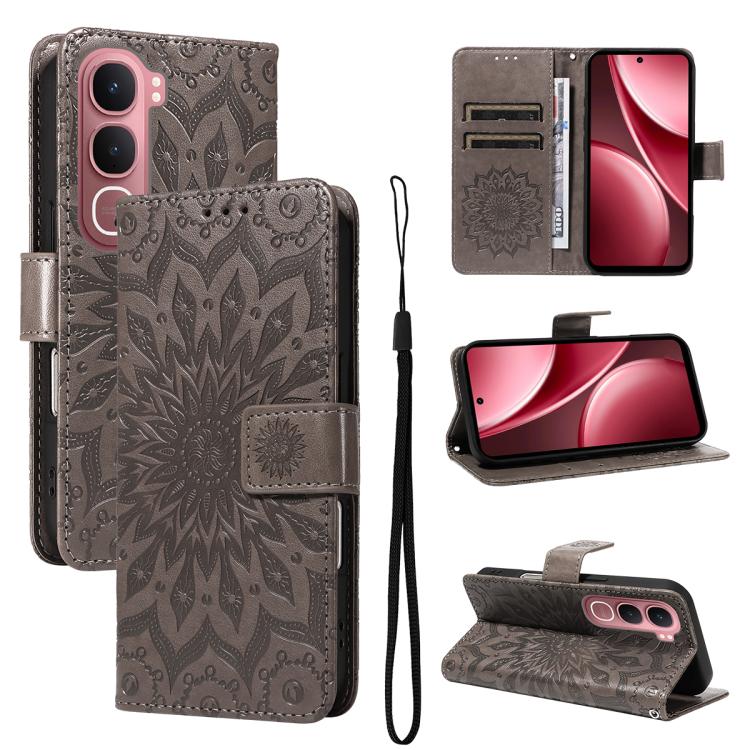 Embossed Sunflower Pattern Flip Leather Phone Case, For vivo V60 Lite 4G, For vivo Y31 5G 2025 / Y21D, For vivo Y400 5G