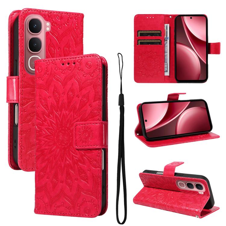 Embossed Sunflower Pattern Flip Leather Phone Case, For vivo V60 Lite 4G, For vivo Y31 5G 2025 / Y21D, For vivo Y400 5G