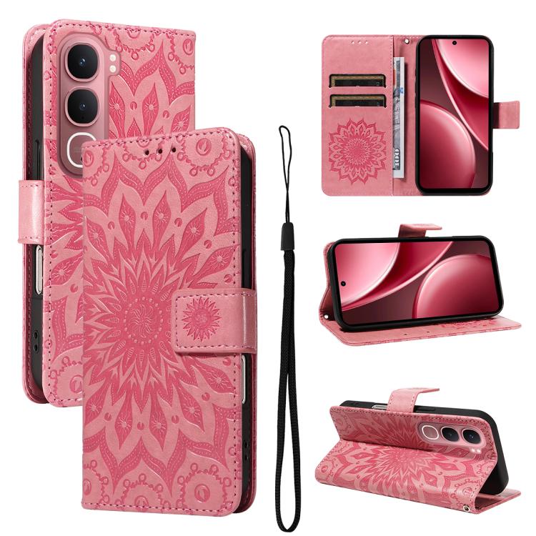 Embossed Sunflower Pattern Flip Leather Phone Case, For vivo V60 Lite 4G, For vivo Y31 5G 2025 / Y21D, For vivo Y400 5G