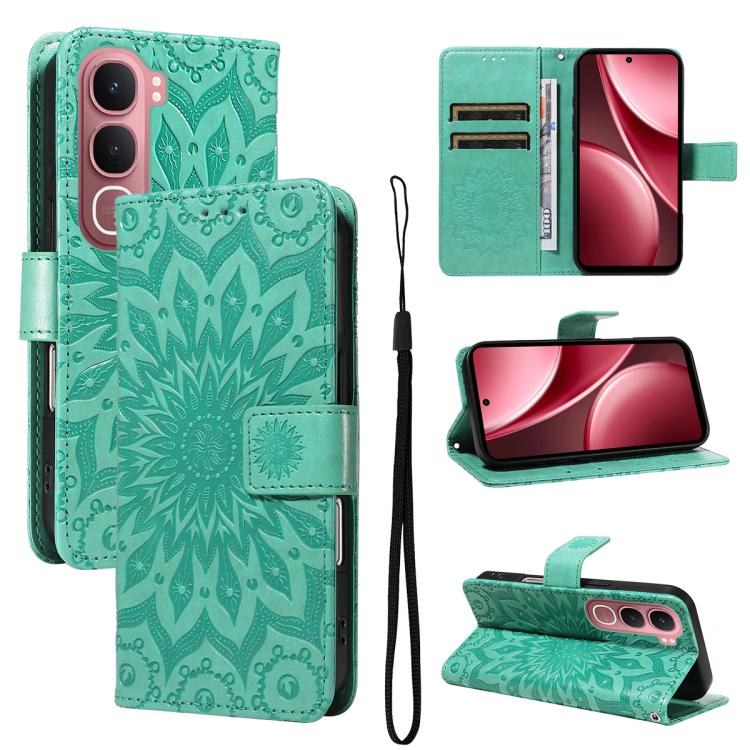 Embossed Sunflower Pattern Flip Leather Phone Case, For vivo V60 Lite 4G, For vivo Y31 5G 2025 / Y21D, For vivo Y400 5G