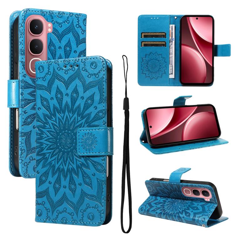 Embossed Sunflower Pattern Flip Leather Phone Case, For vivo V60 Lite 4G, For vivo Y31 5G 2025 / Y21D, For vivo Y400 5G