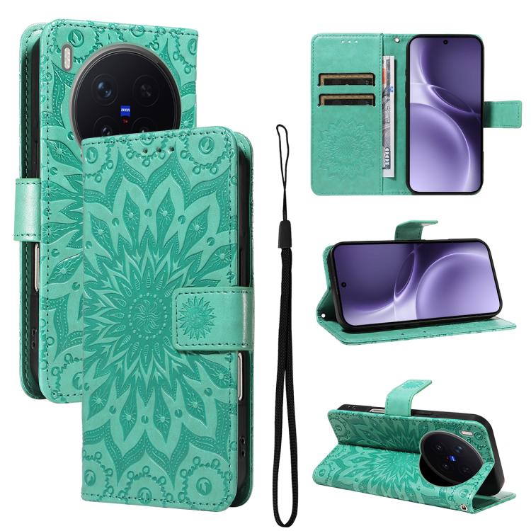 Embossed Sunflower Pattern Flip Leather Phone Case, For vivo S50 Pro mini 5G, For vivo X300 Pro, For vivo X300