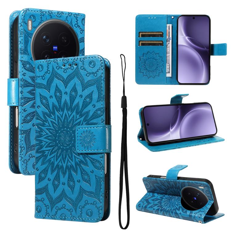 Embossed Sunflower Pattern Flip Leather Phone Case, For vivo S50 Pro mini 5G, For vivo X300 Pro, For vivo X300