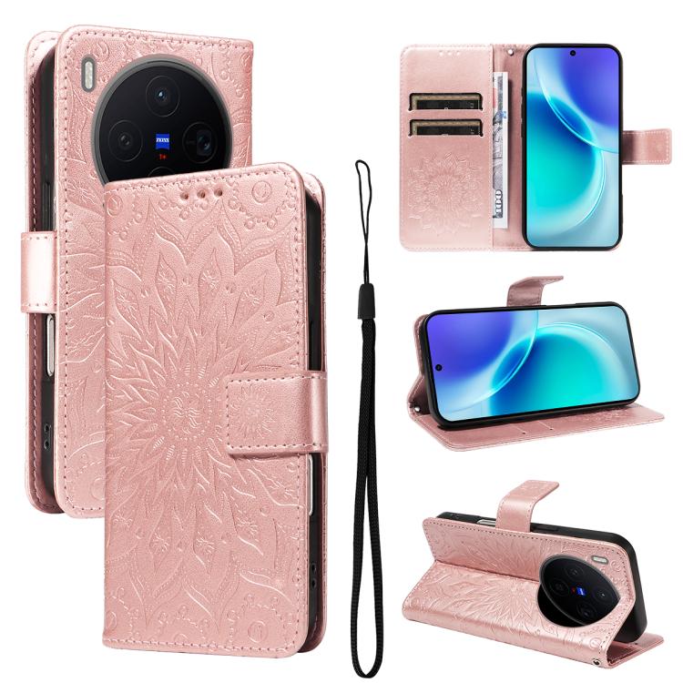 Embossed Sunflower Pattern Flip Leather Phone Case, For vivo S50 Pro mini 5G, For vivo X300 Pro, For vivo X300