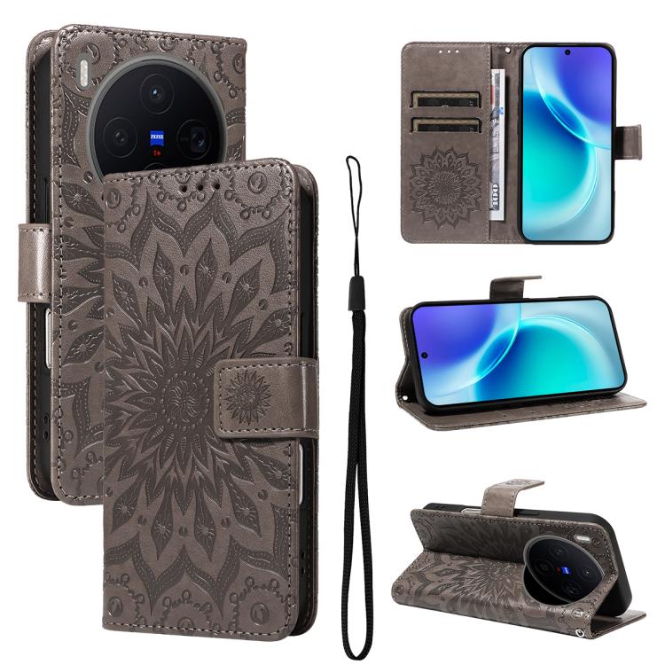Embossed Sunflower Pattern Flip Leather Phone Case, For vivo S50 Pro mini 5G, For vivo X300 Pro, For vivo X300