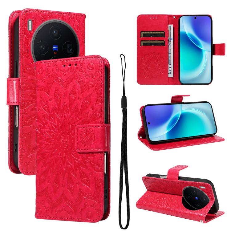 Embossed Sunflower Pattern Flip Leather Phone Case, For vivo S50 Pro mini 5G, For vivo X300 Pro, For vivo X300