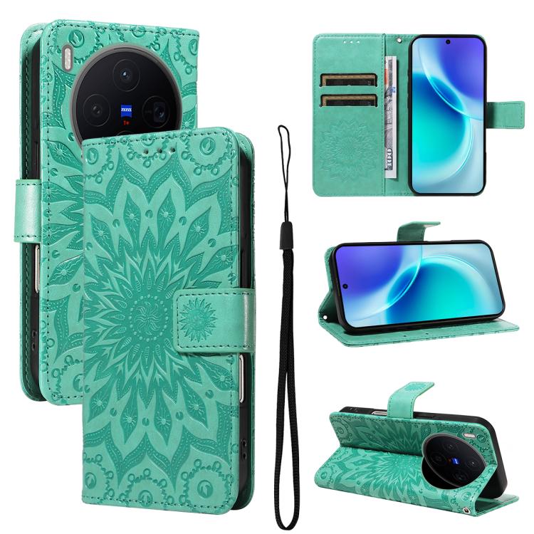 Embossed Sunflower Pattern Flip Leather Phone Case, For vivo S50 Pro mini 5G, For vivo X300 Pro, For vivo X300