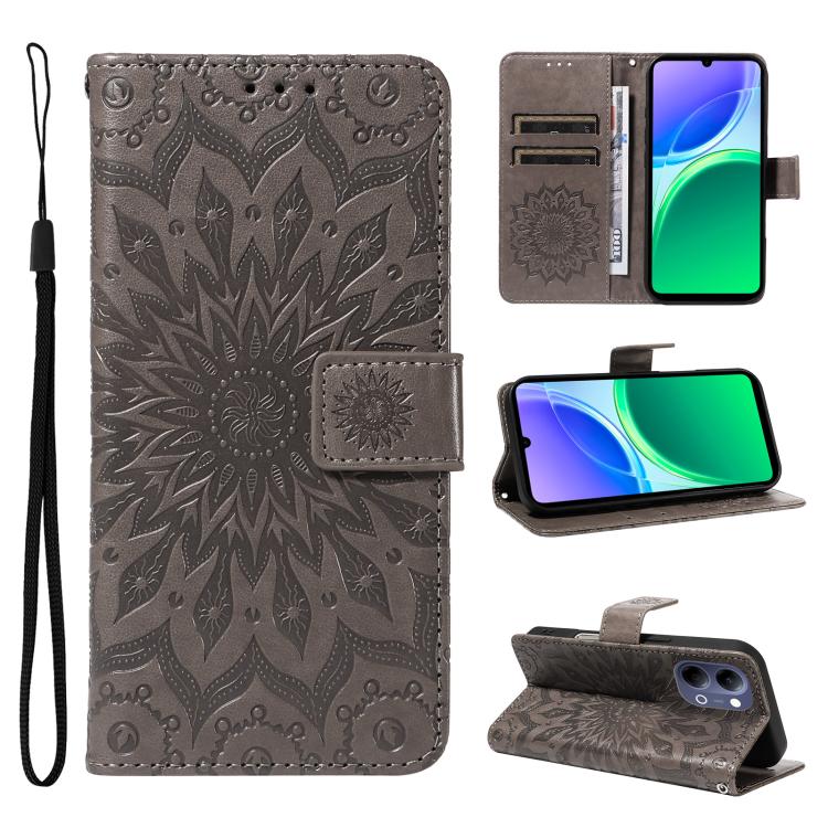 Embossed Sunflower Pattern Flip Leather Phone Case, For vivo Y05 4G / vivo Y21 5G 2026, For vivo V70 FE 5G, For vivo V70 5G Global / V70 Elite 5G