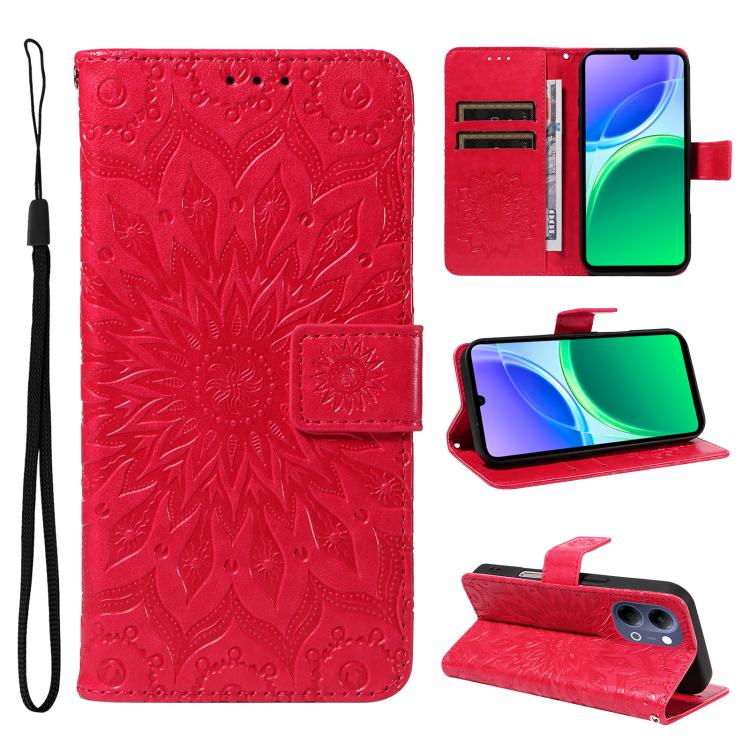 Embossed Sunflower Pattern Flip Leather Phone Case, For vivo Y05 4G / vivo Y21 5G 2026, For vivo V70 FE 5G, For vivo V70 5G Global / V70 Elite 5G