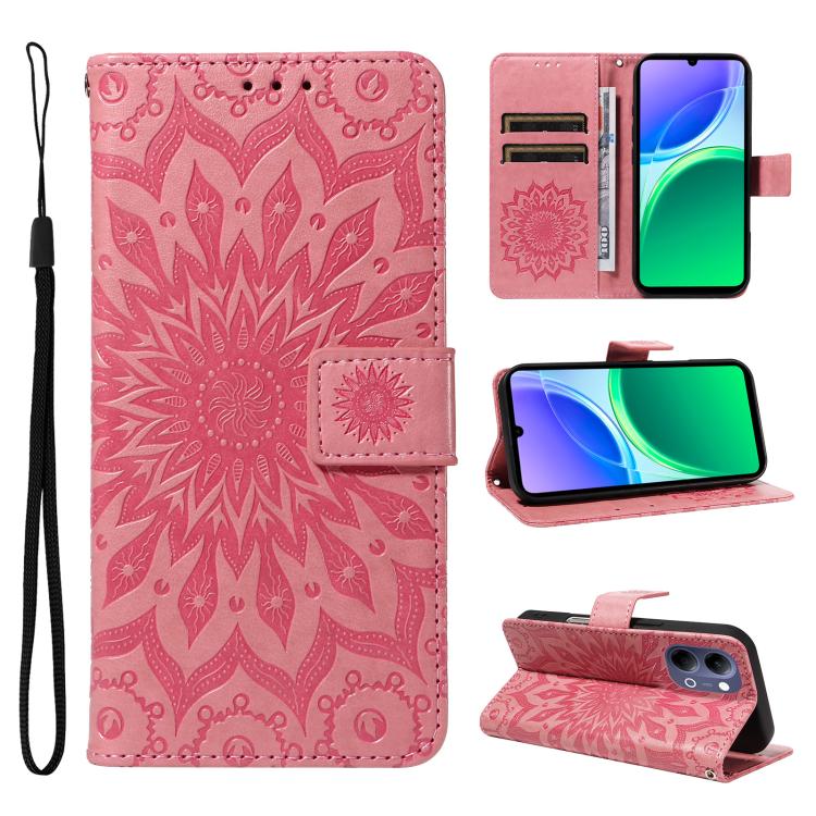 Embossed Sunflower Pattern Flip Leather Phone Case, For vivo Y05 4G / vivo Y21 5G 2026, For vivo V70 FE 5G, For vivo V70 5G Global / V70 Elite 5G