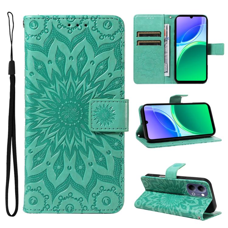 Embossed Sunflower Pattern Flip Leather Phone Case, For vivo Y05 4G / vivo Y21 5G 2026, For vivo V70 FE 5G, For vivo V70 5G Global / V70 Elite 5G